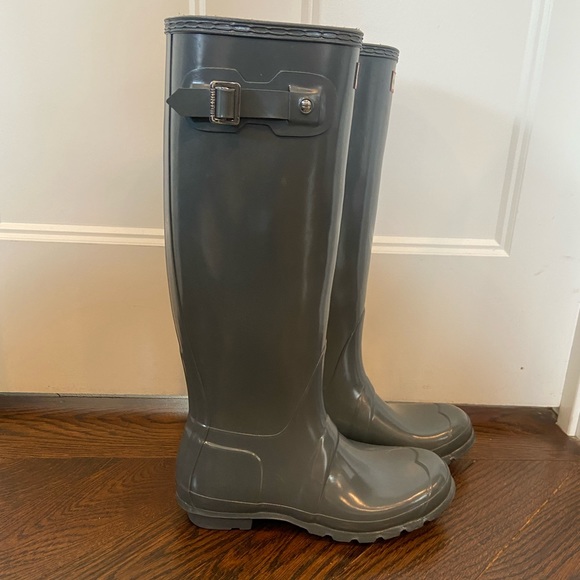 Gray Hunter Boots | Women’s Original Tall Gloss - Picture 3 of 8